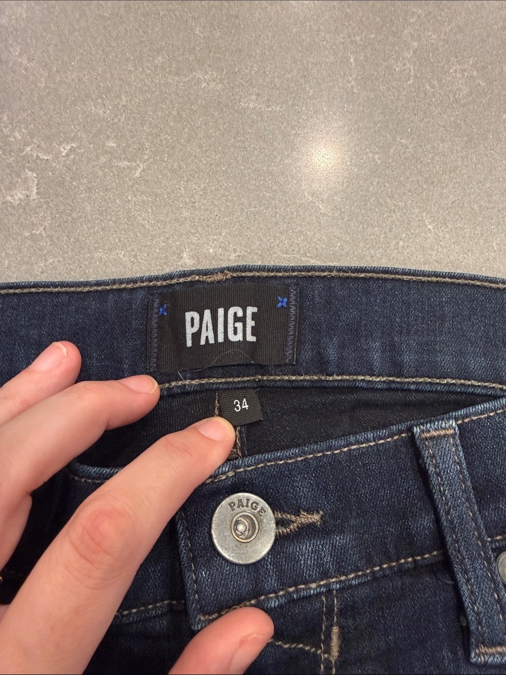 PAIGE Men's Slim Jeans in Dark Blue Wash - Picture 2 of 5